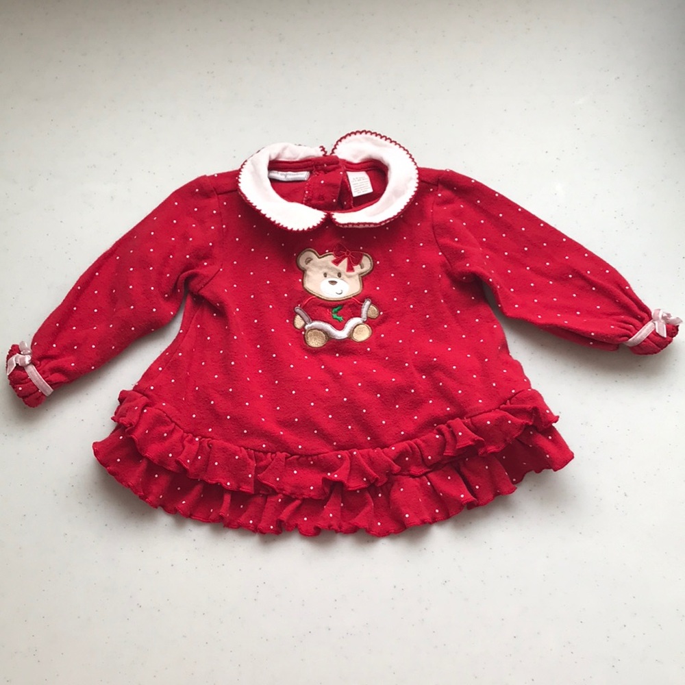 5/$25 FIRST IMPRESSIONS christmas Bear LS Top
